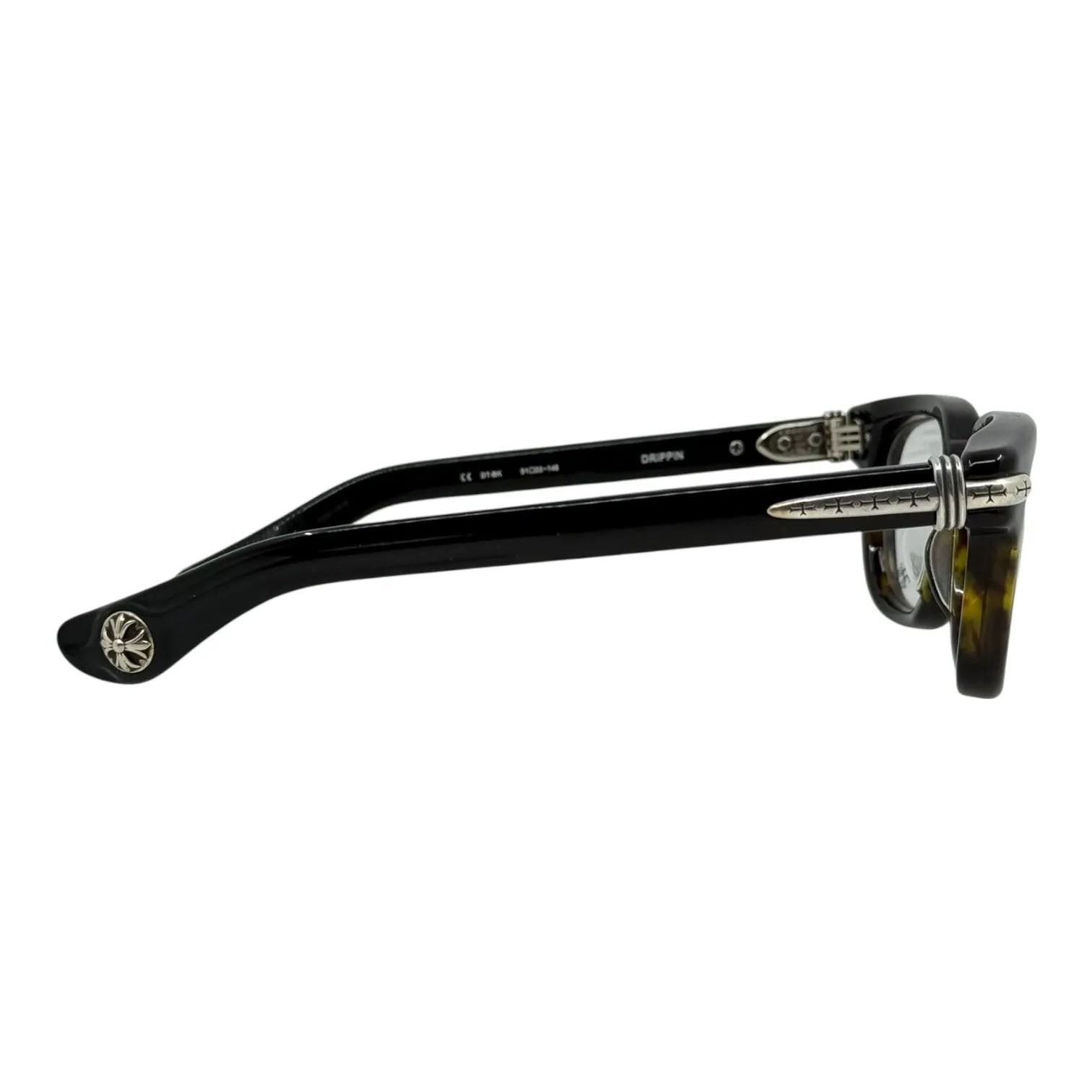 Chrome Hearts Drippin Black Tortoise/Silver Glasses