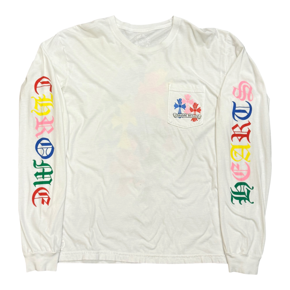 Chrome Hearts Multi Color Cross Cemetery L/S T-shirt White