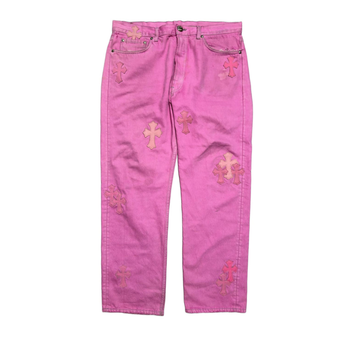 Chrome Hearts Levi's 501 Pink Cross Patch Jeans