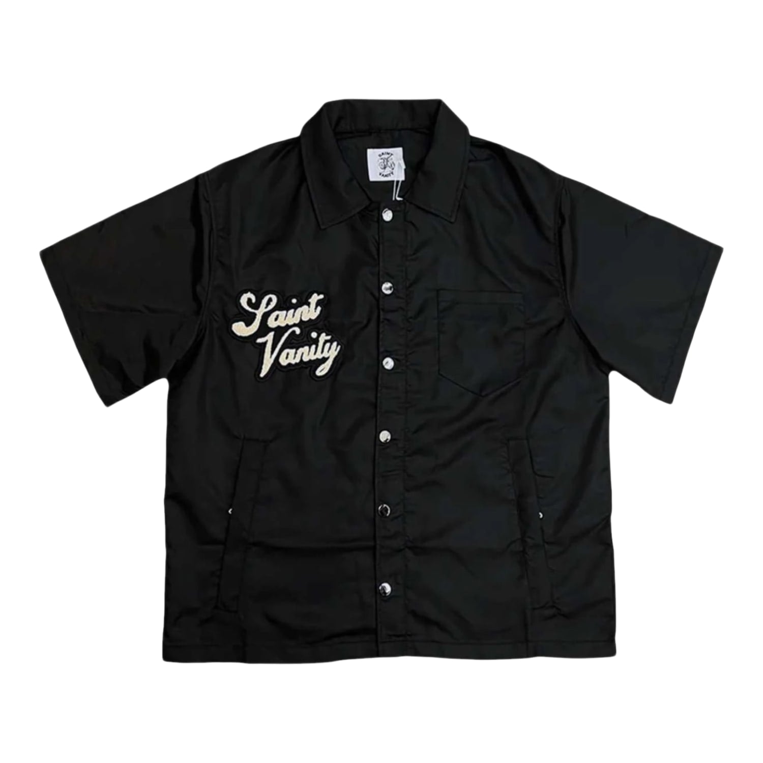 Saint Vanity Nylon Button Up Shirt Black