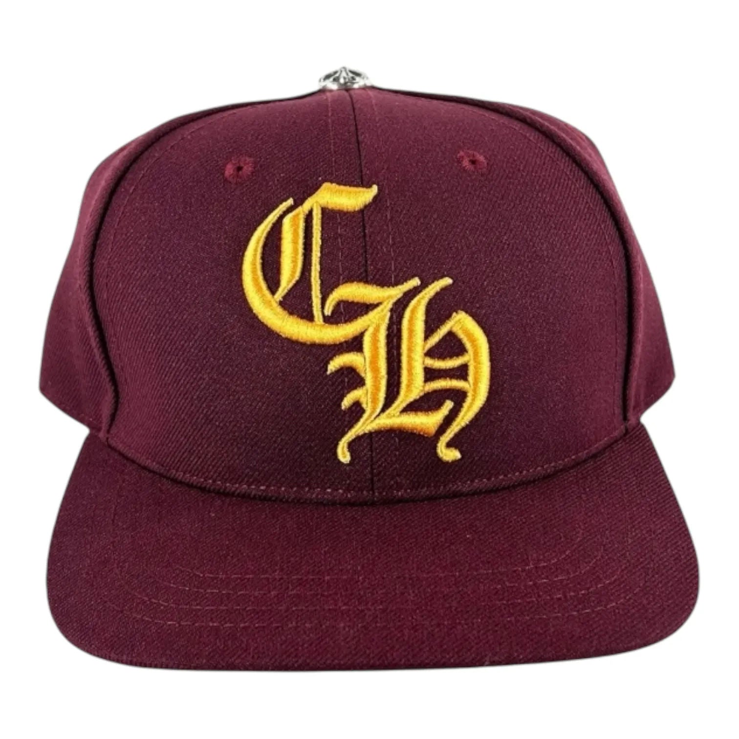 Chrome Hearts CH Baseball Hat Maroon/Gold