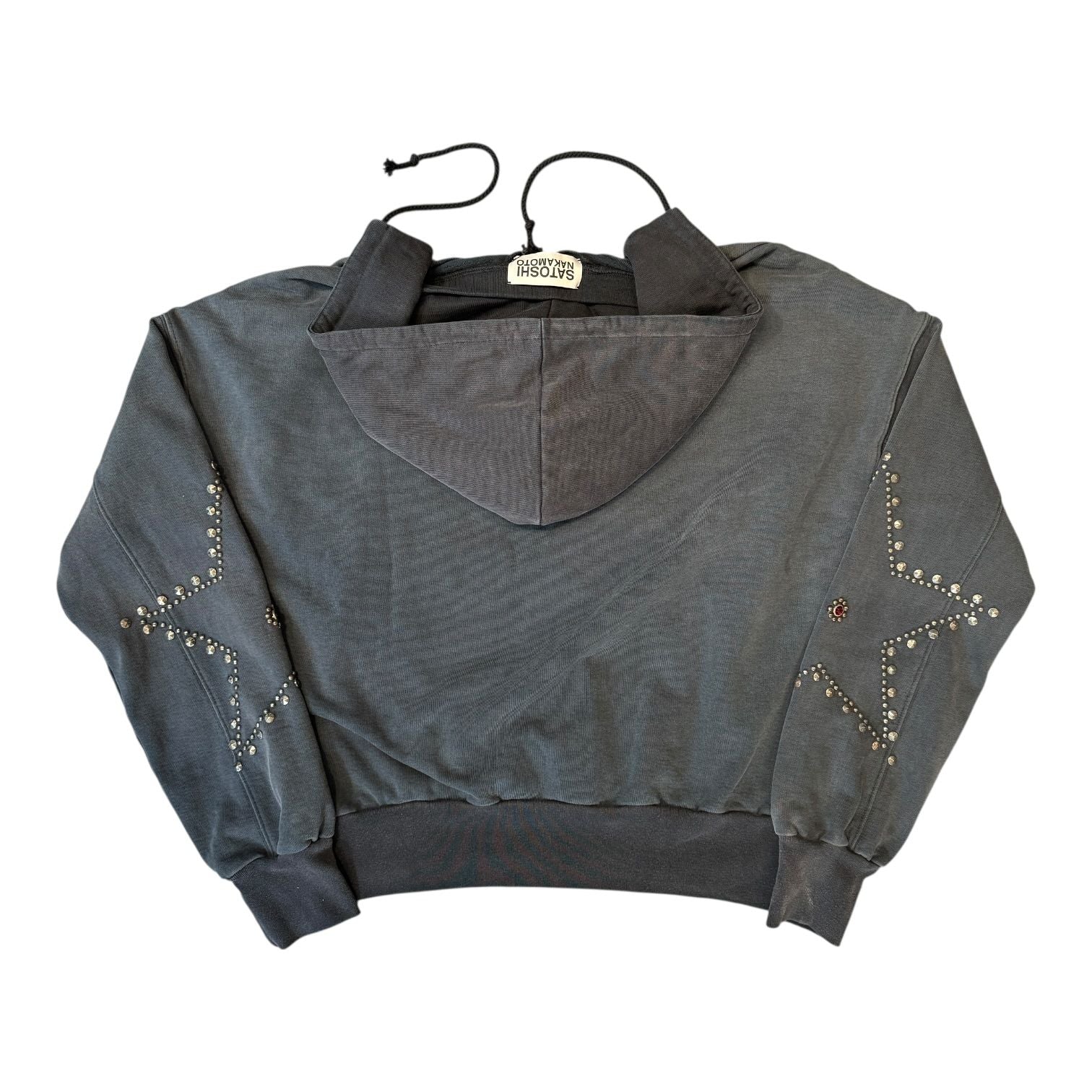 Satoshi Nakamoto Star Studded Hoodie Black Grey