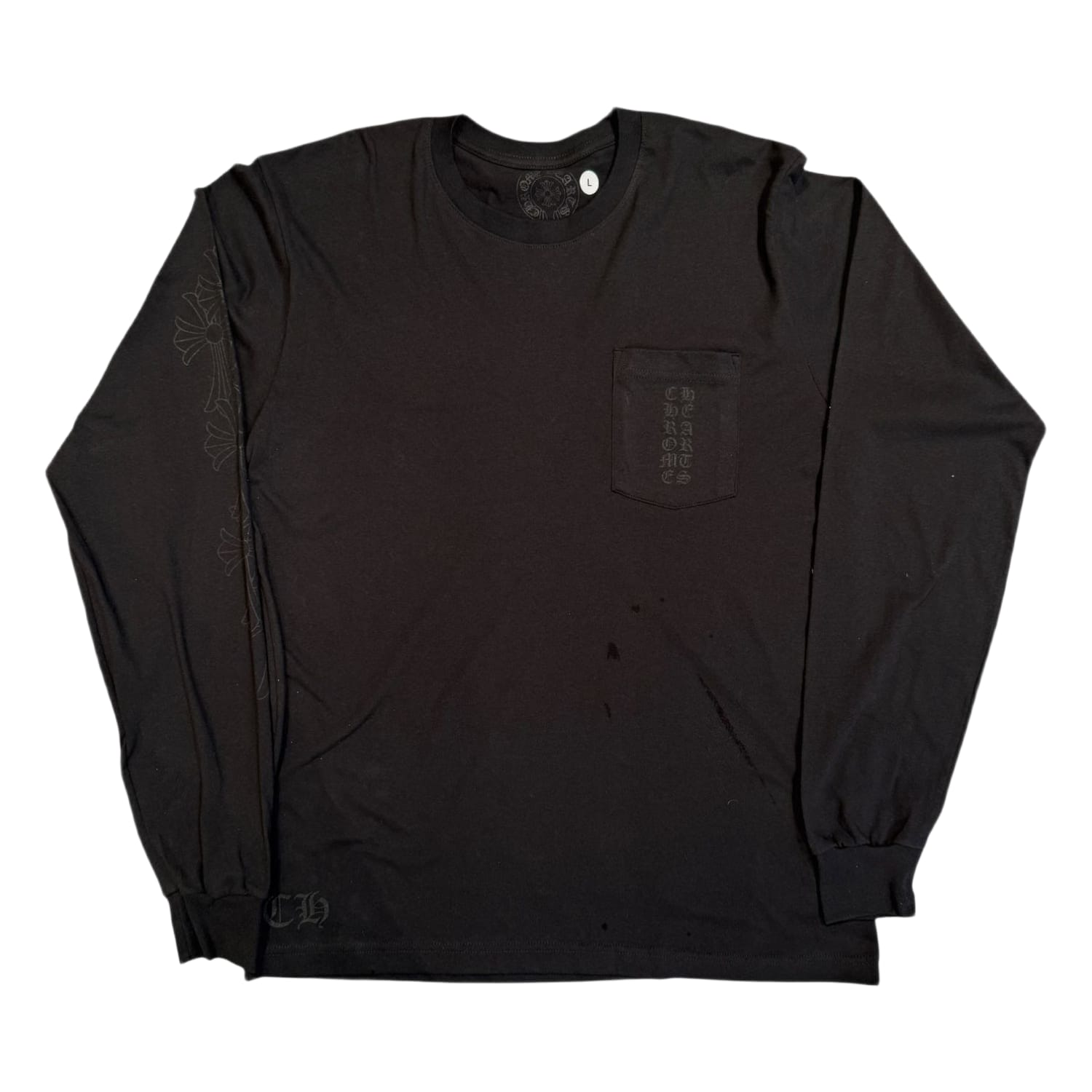 Chrome Hearts Miami Exclusive Cemetery Vertical Logo L/S Shirt Black