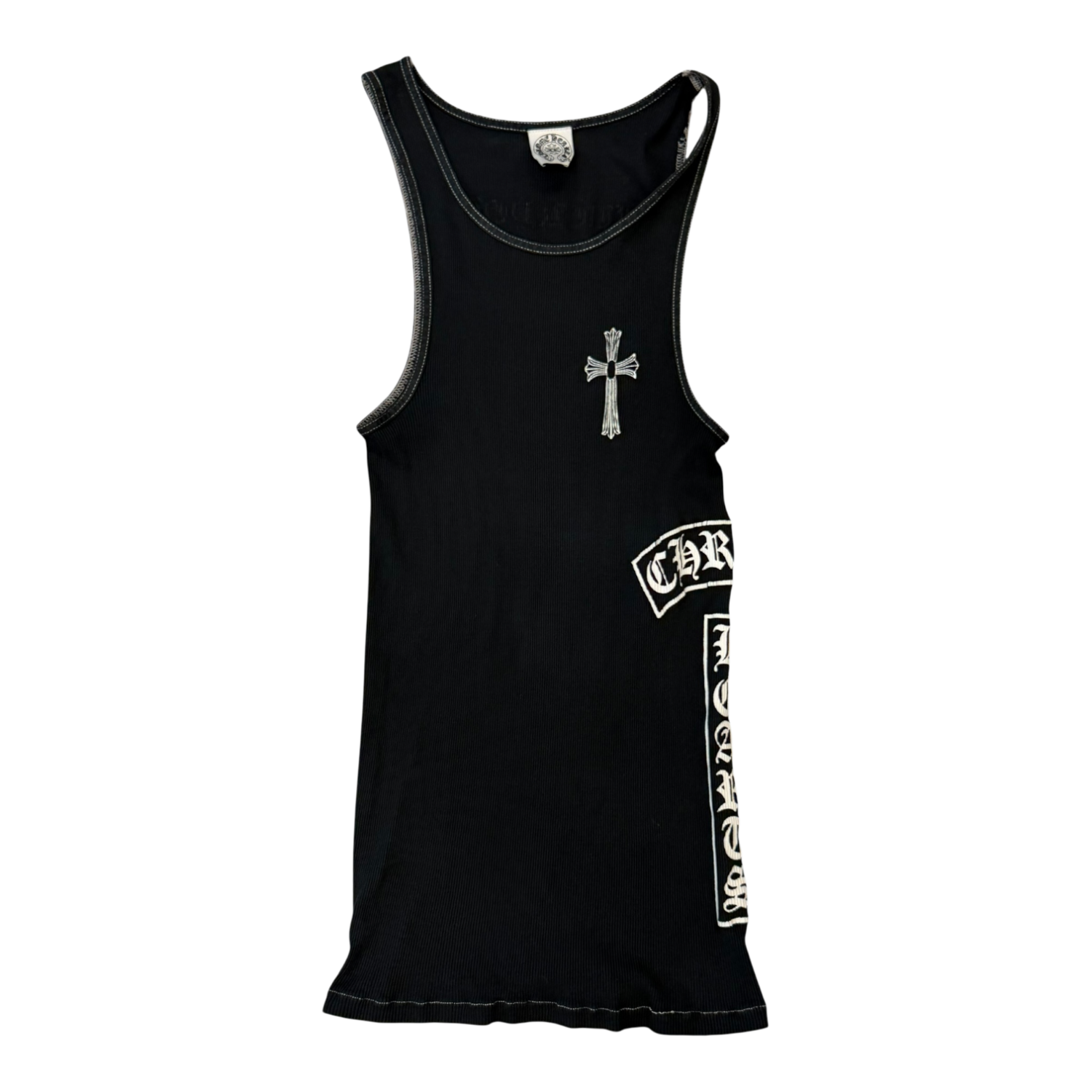 Chrome Hearts Vintage Side T-Bar Cross Fuck You Tank Top Black