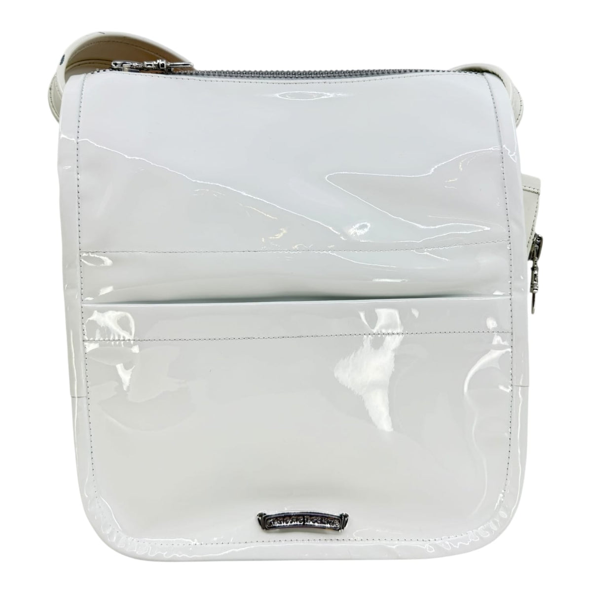Chrome Hearts Multicolor Patent Leather Cross Patch Messenger Bag White