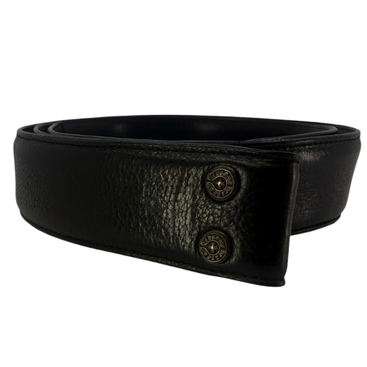 Chrome Hearts Black Leather Belt Strap - Size 36