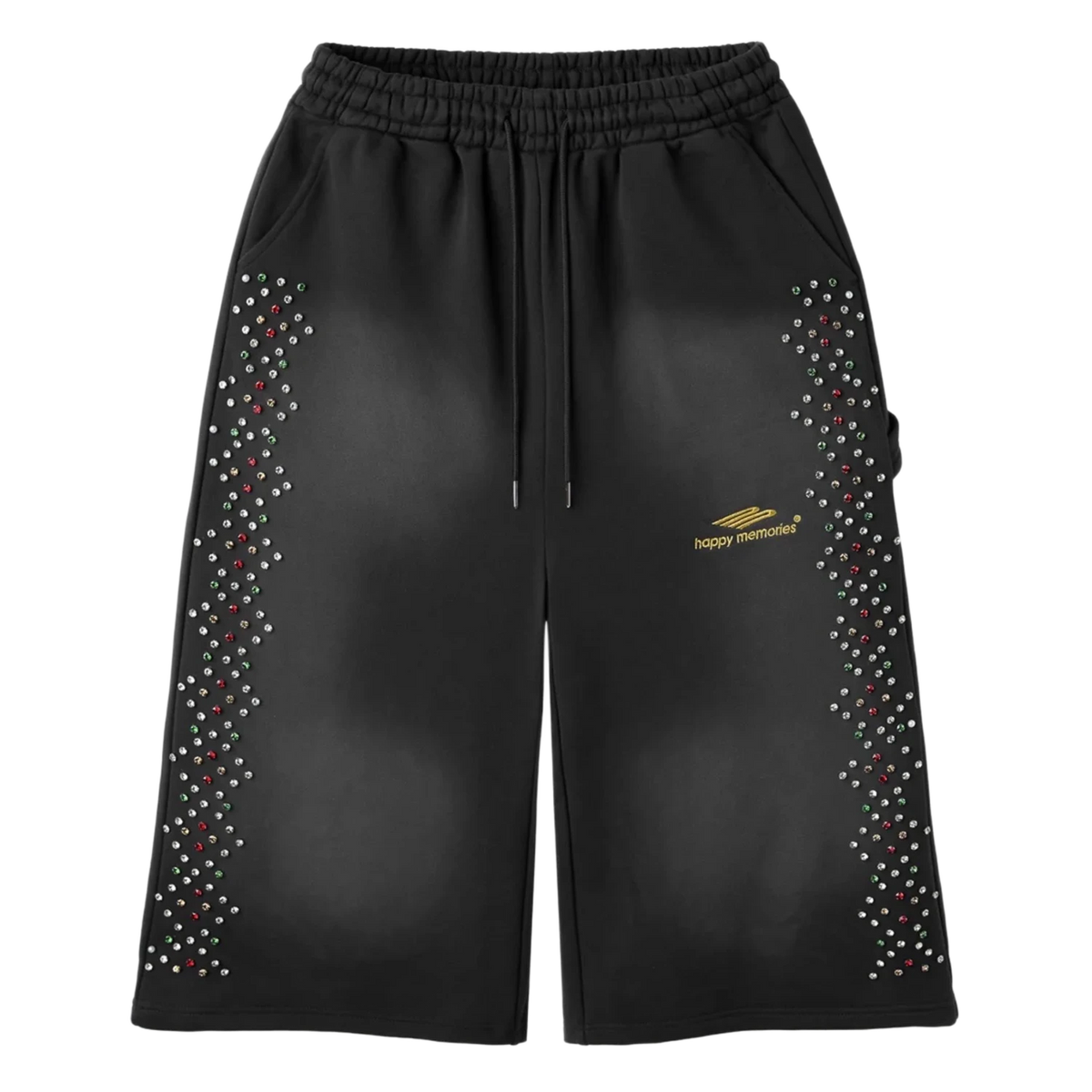 Happy Memories Don't Die HMDD Crystal 3/4 Shorts Black