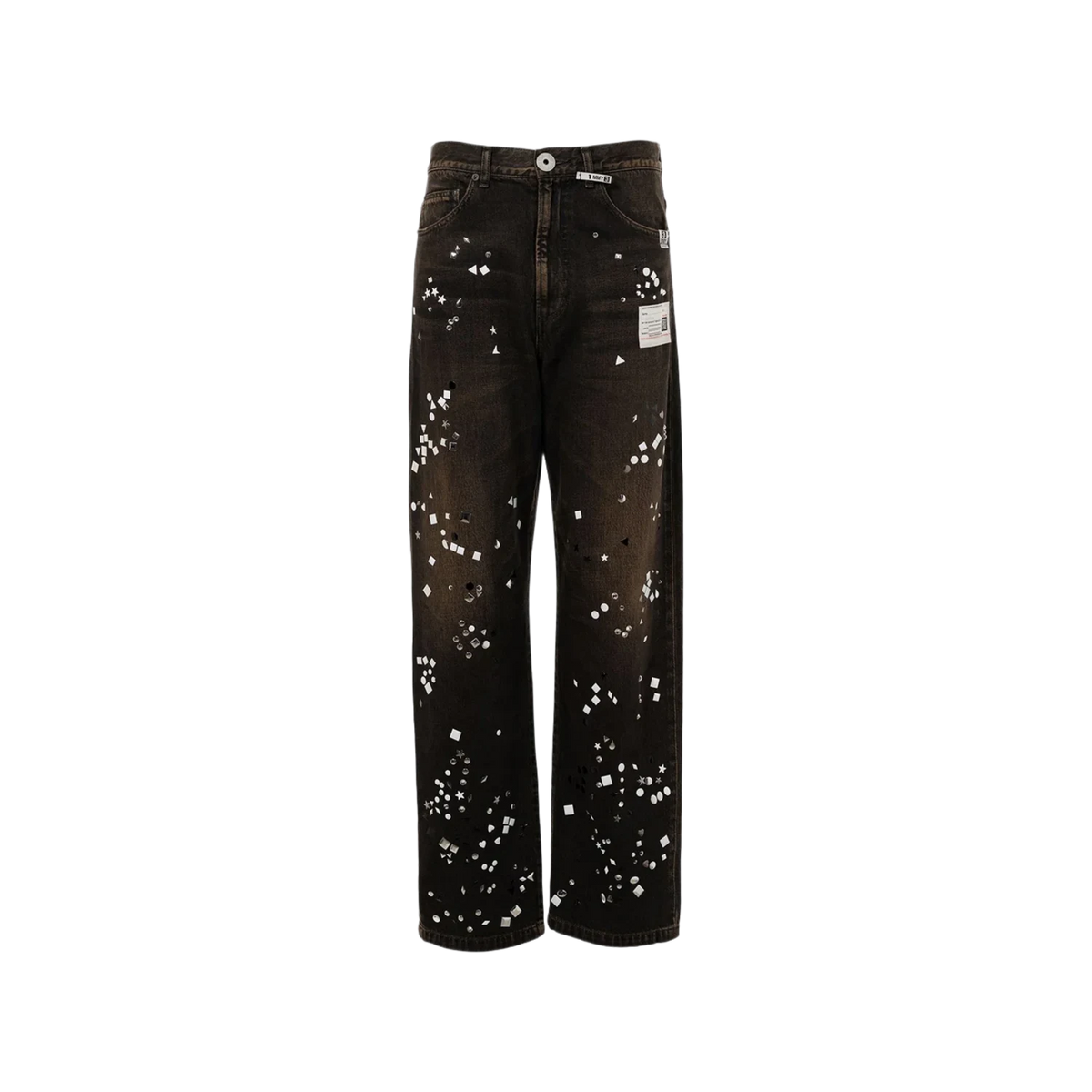 Maison Mihara Yasuhiro Embellished Bleached Jeans Black