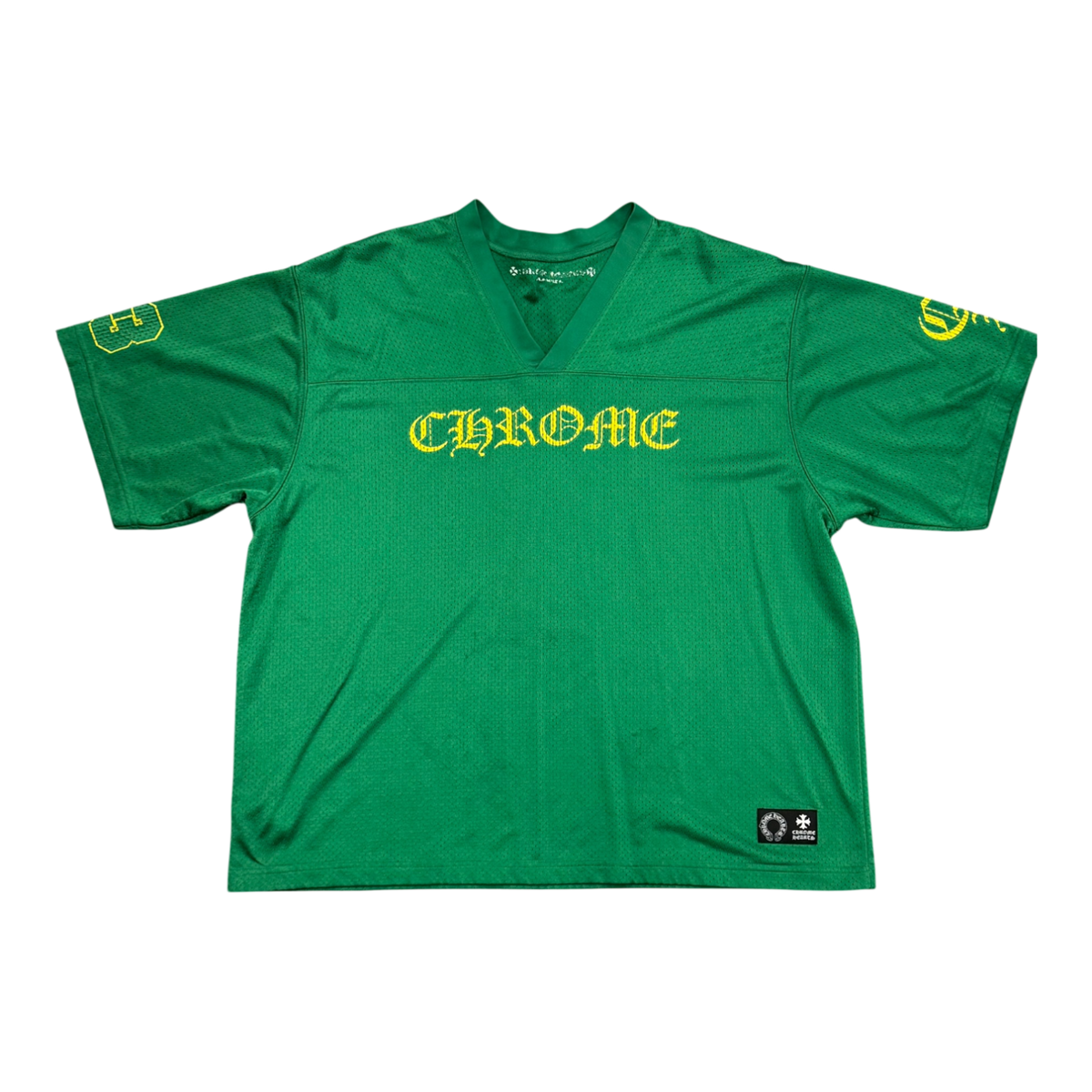 Chrome Hearts Mesh Stadium Football Jersey Green/Yellow