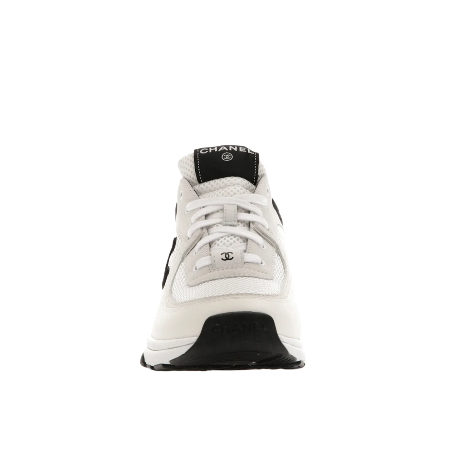 Chanel Low Top Trainer Suede White Black
