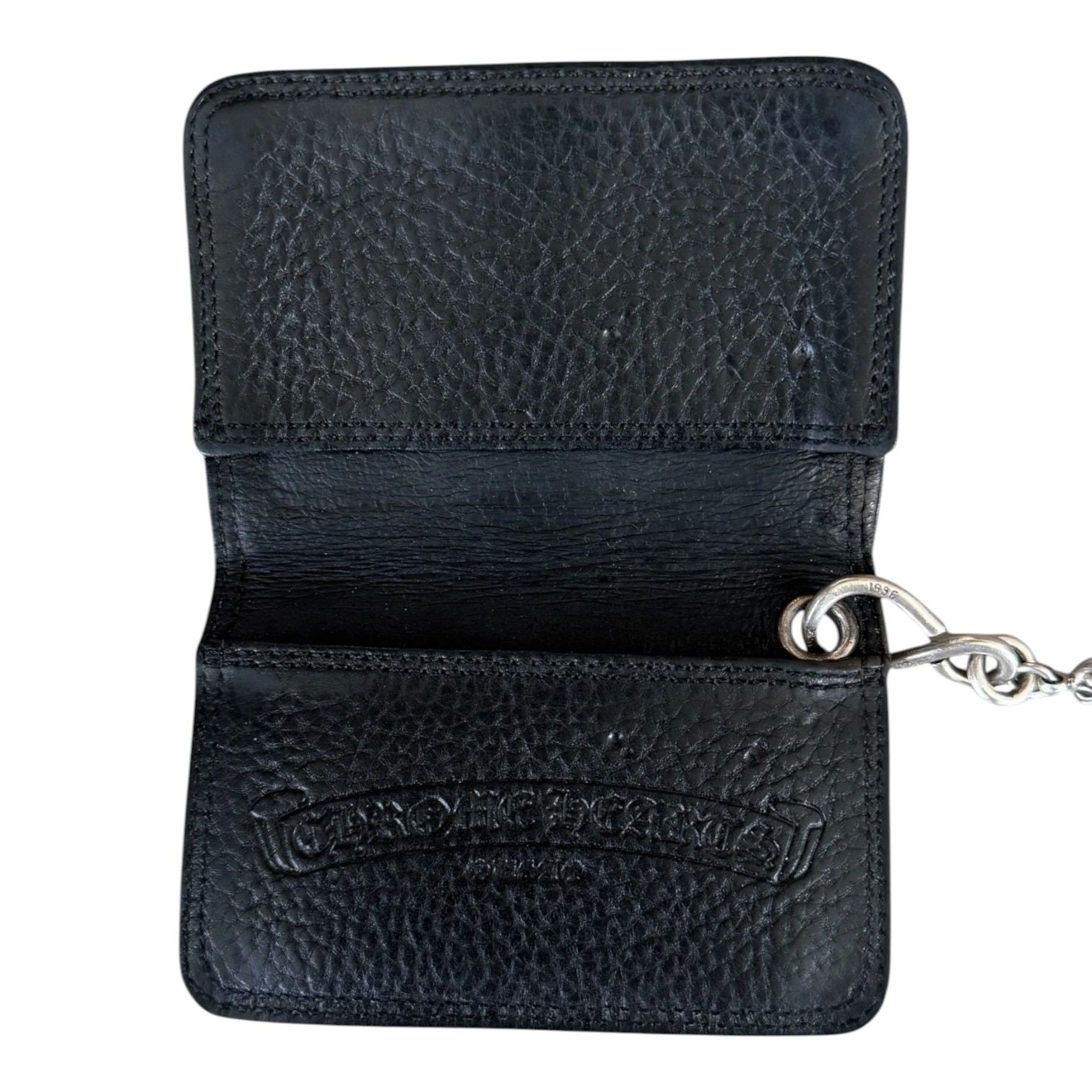 Chrome Hearts Black Cross Wallet & Silver Dice Wallet Chain