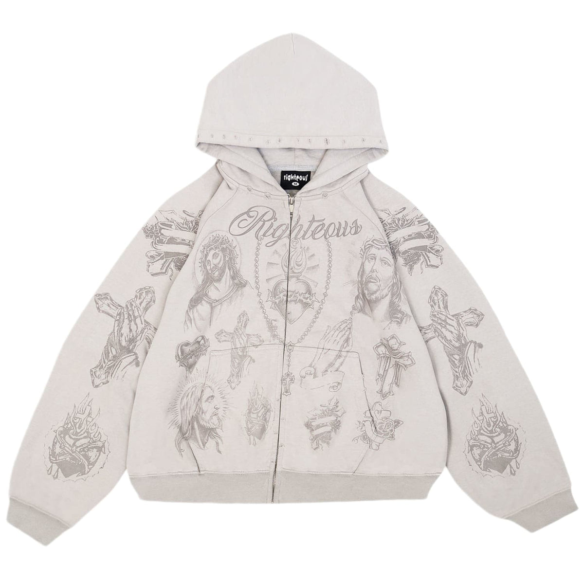 Righteous Tatted Believer Zip Up Grey