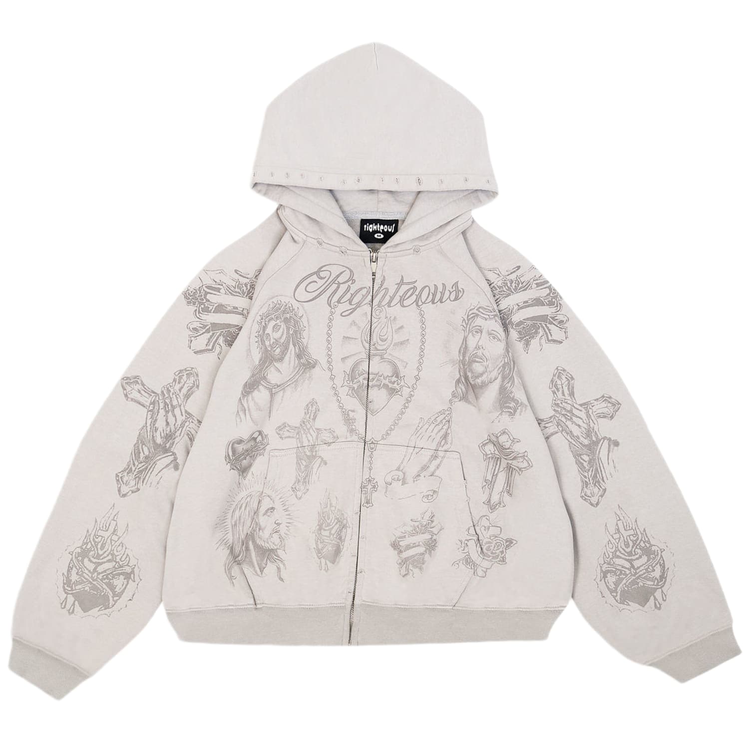 Righteous Tatted Believer Zip Up Grey