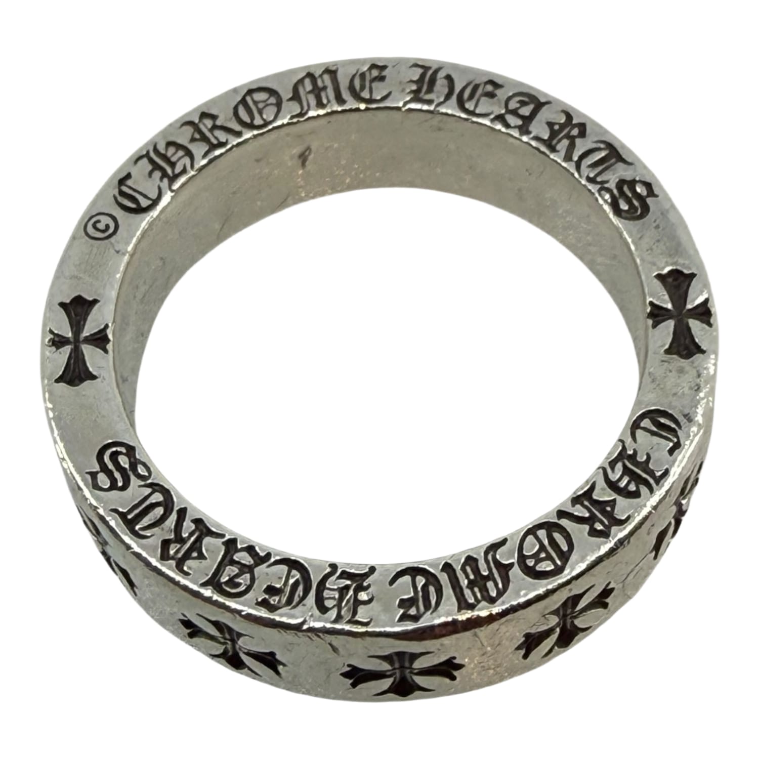 Chrome Hearts Silver CH Forever Ring - US Size 6.5