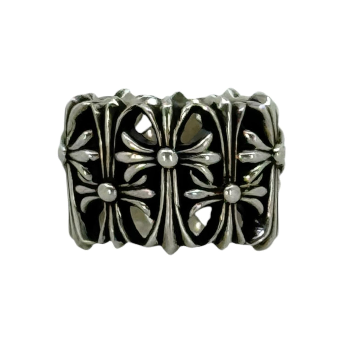 Chrome Hearts Silver Cemetery Cross Ring - US Size 6