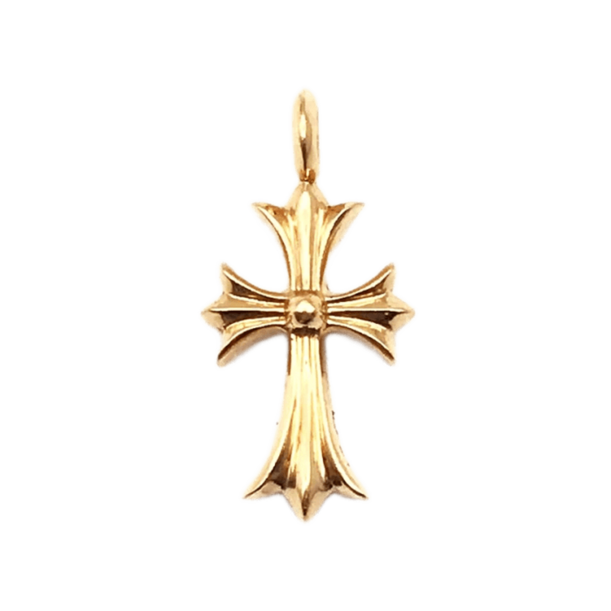 Chrome Hearts 22K Gold Ruby Tiny Cross Pendant
