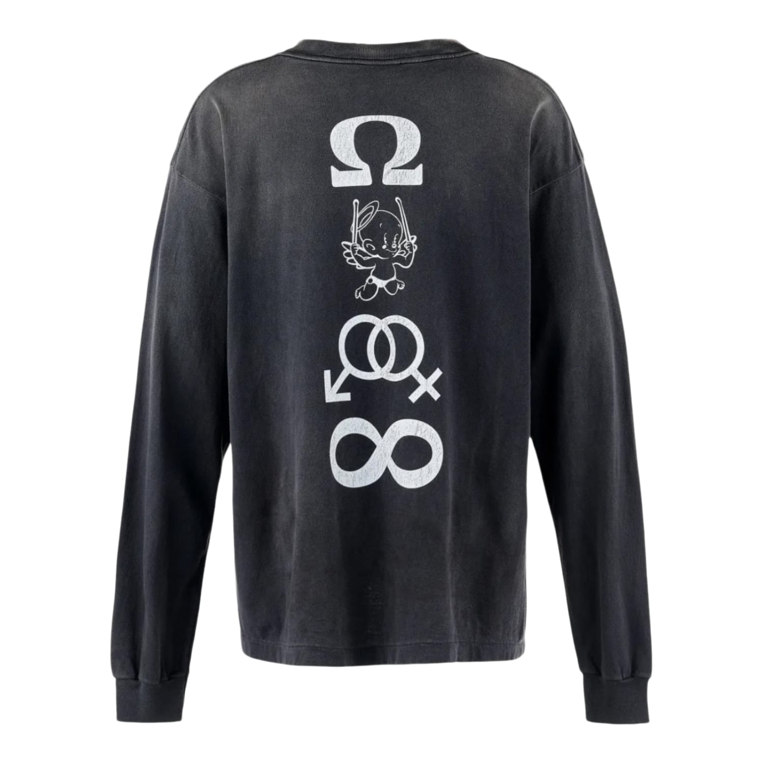 Saint Michael Candle Long-Sleeve Tee Black