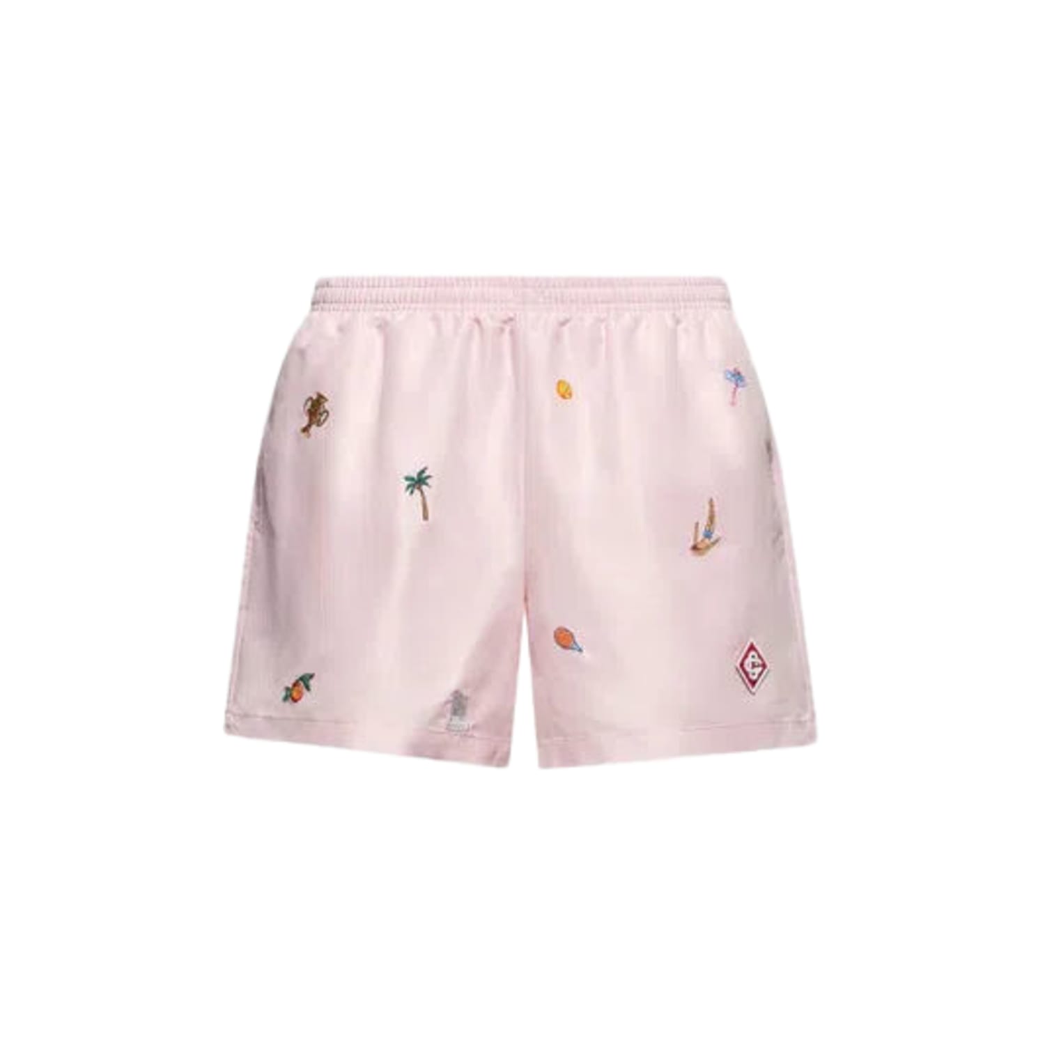 Casablanca Motif Embroidered Swim Shorts Pink