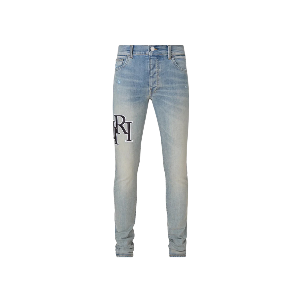 Amiri Staggered Embroidered Logo Jeans Vintage Indigo