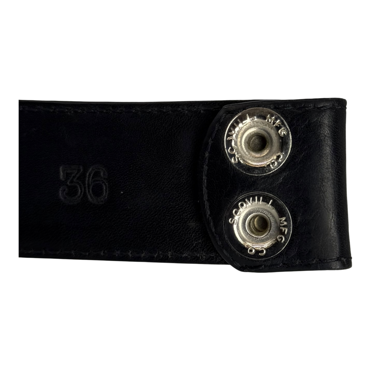 Chrome Hearts Black Leather Belt Strap - Size 36