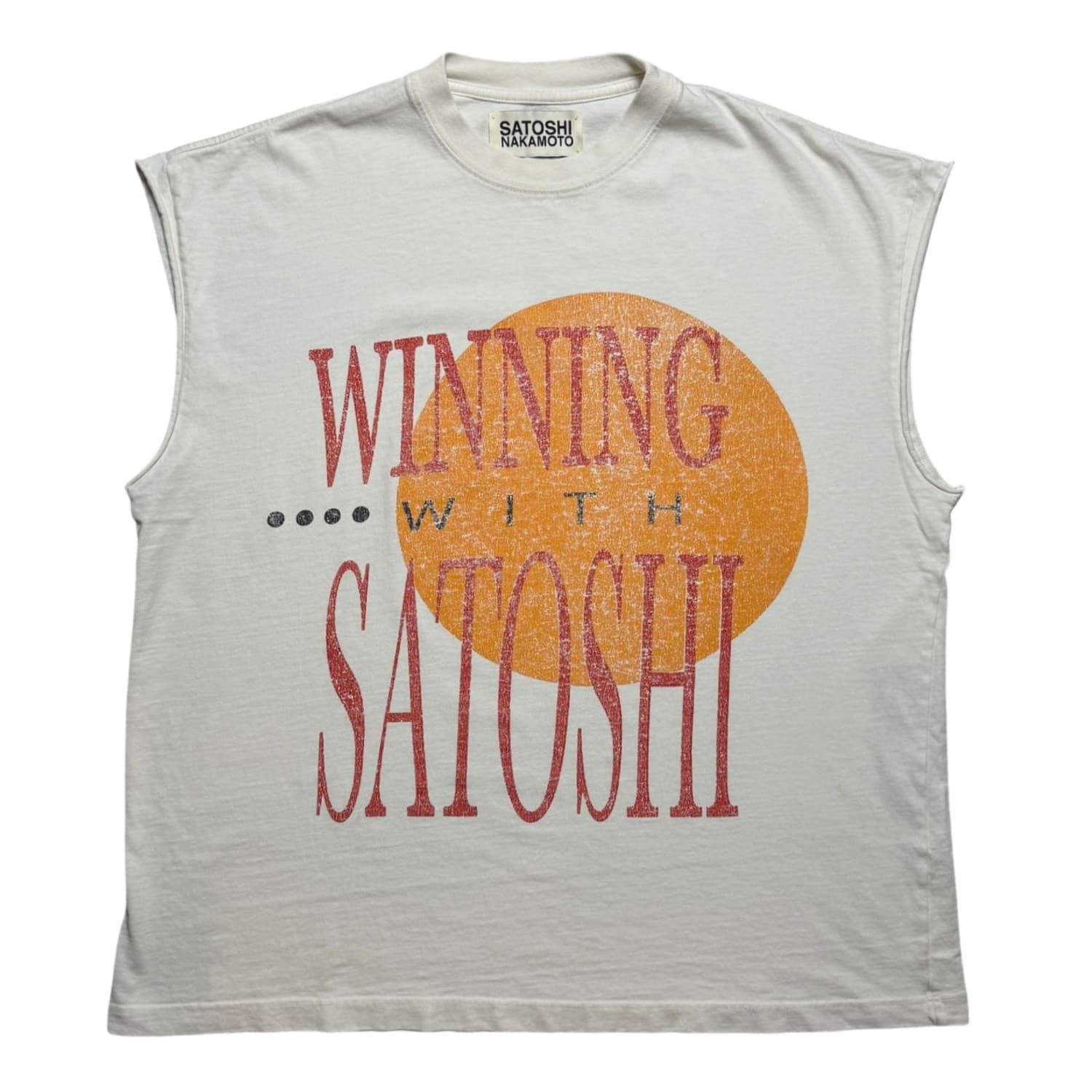 Satoshi Nakamoto Winning With Sleeveless T-Shirt