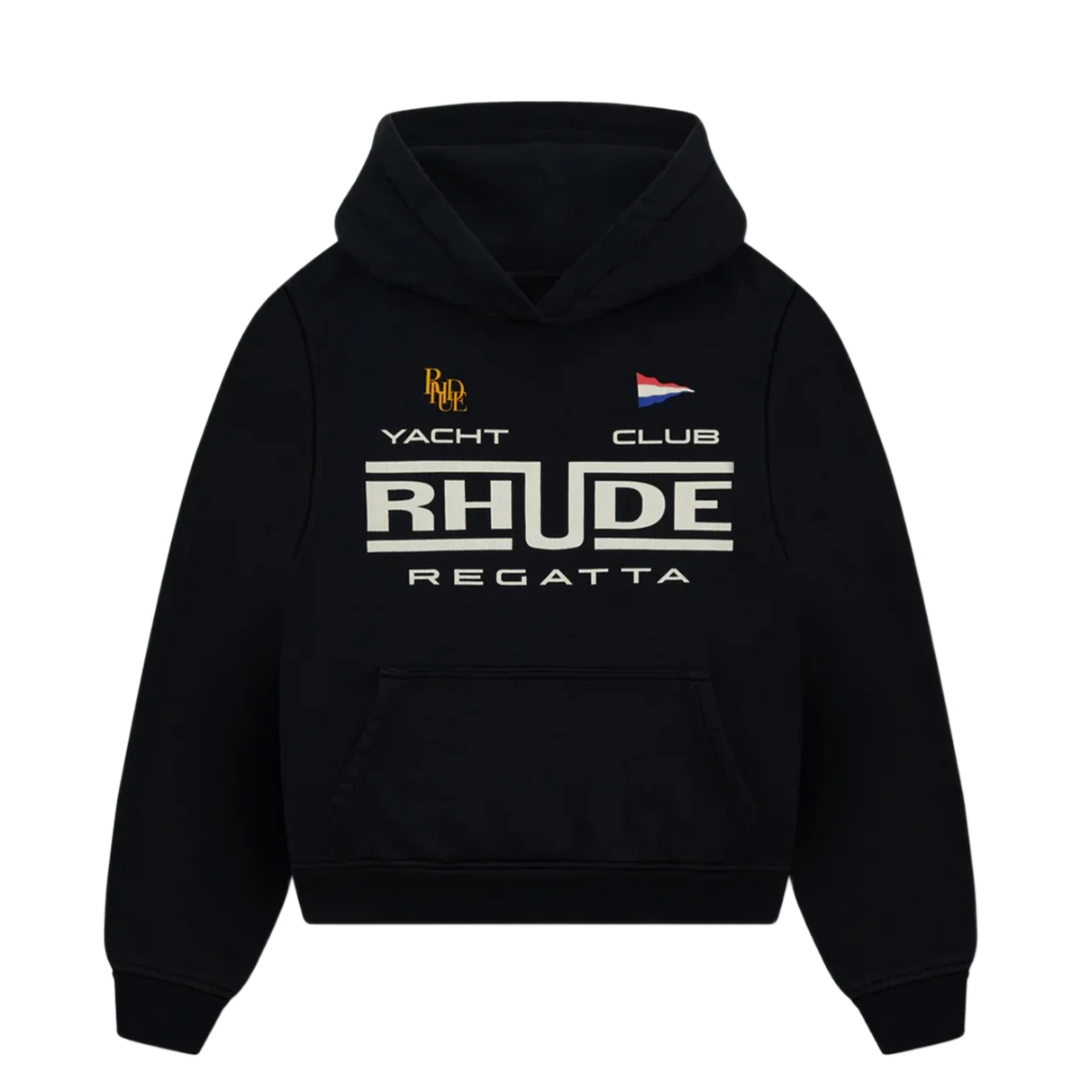 Rhude Regatta Club Hoodie-Vintage Black/ White