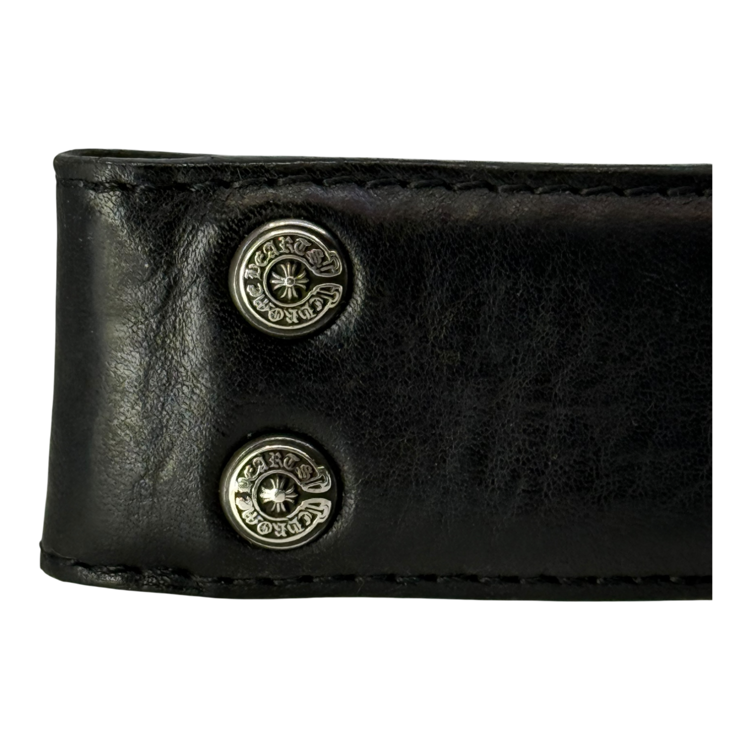 Chrome Hearts Black Leather Belt Strap - Size 36