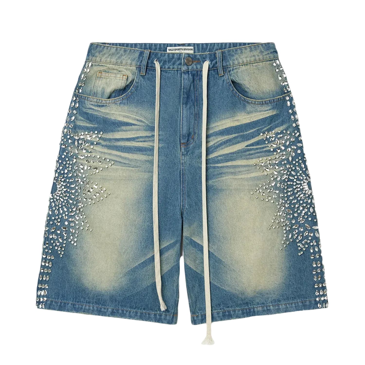 Vale Forever Sirens Crystal Jean Shorts Blue