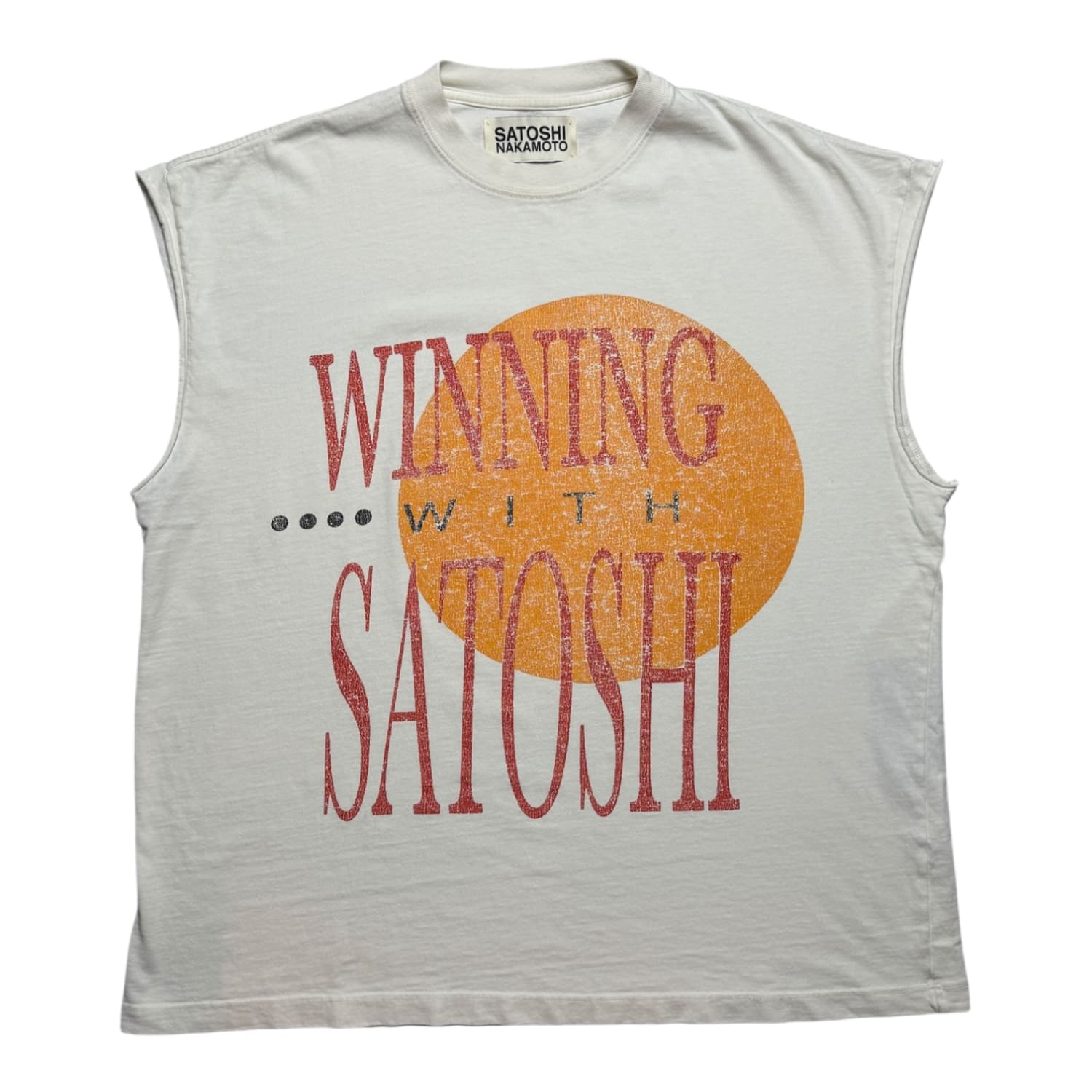 Satoshi Nakamoto Winning With Sleeveless T-Shirt