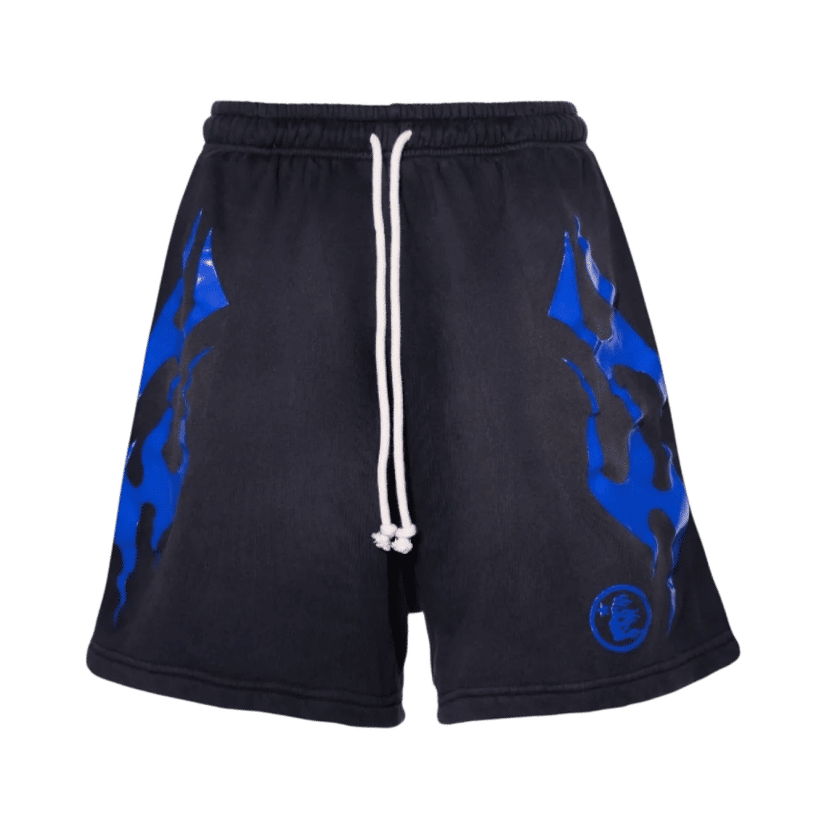 Hellstar Flame Shorts Black Blue