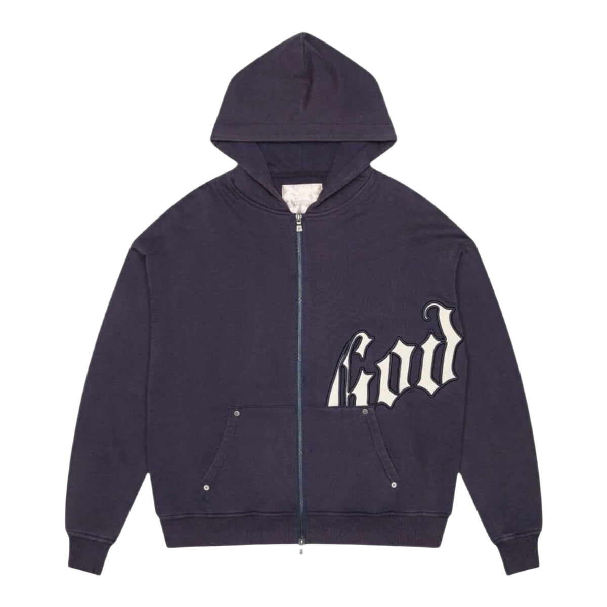 Godspeed OG Logo V2 Zip Up Hoodie Navy/Silver