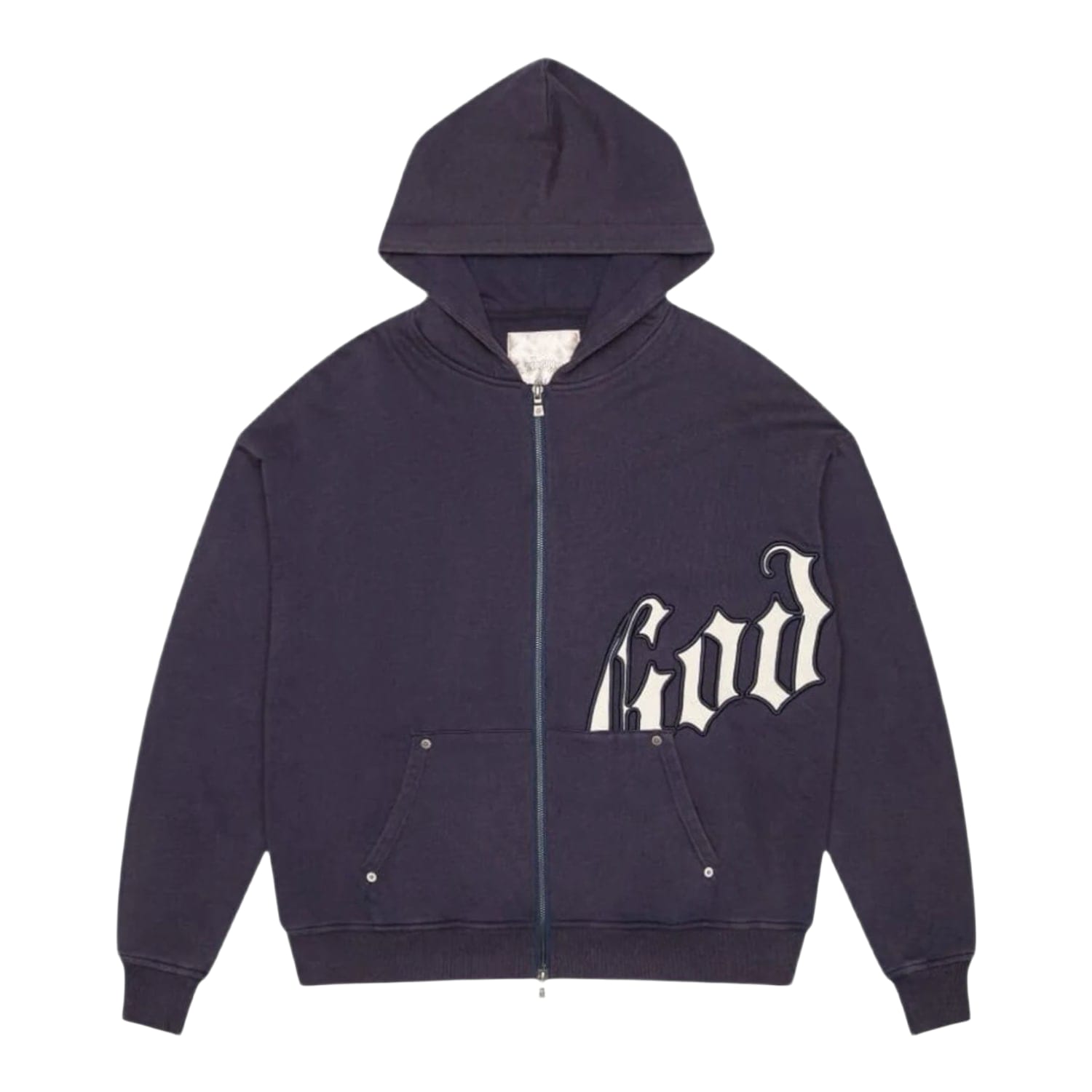 Godspeed OG Logo V2 Zip Up Hoodie Navy/Silver