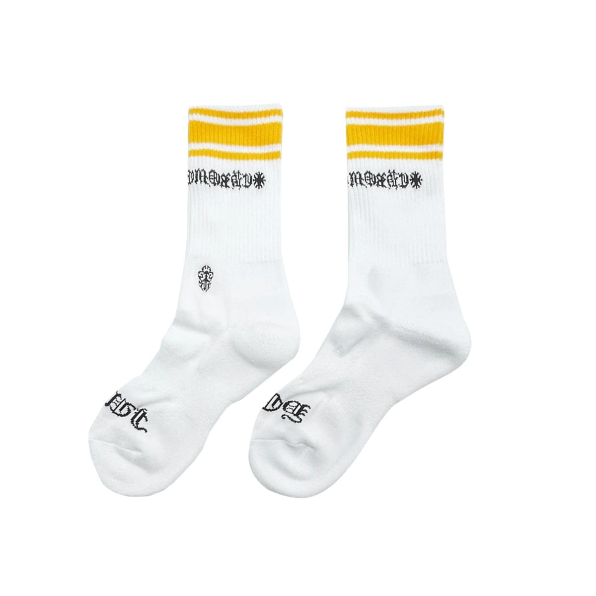 Chrome Hearts Striped Sport Socks White/Yellow