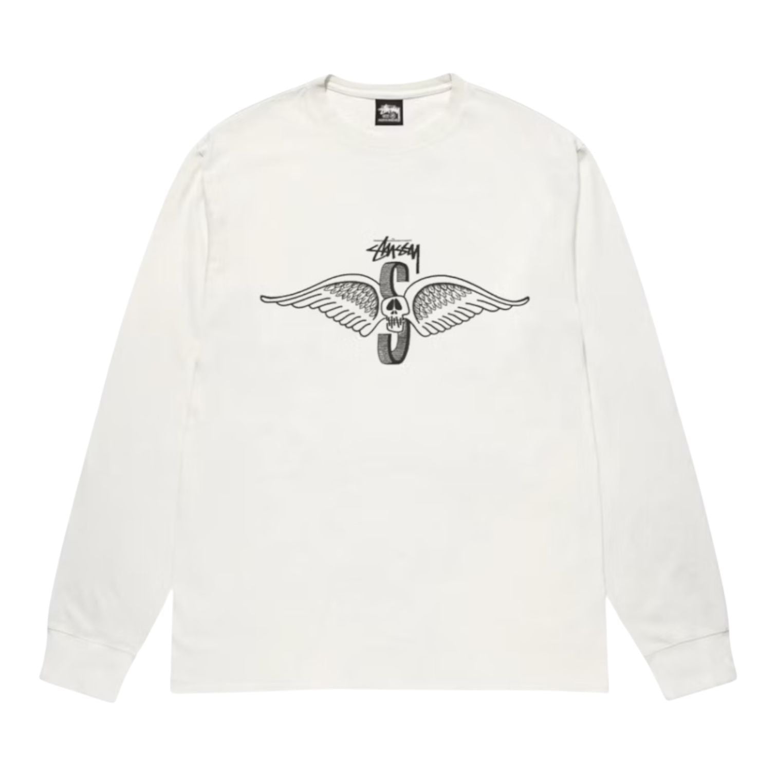 Stussy Skull Wings L/S Pigment Dyed Tee Natural