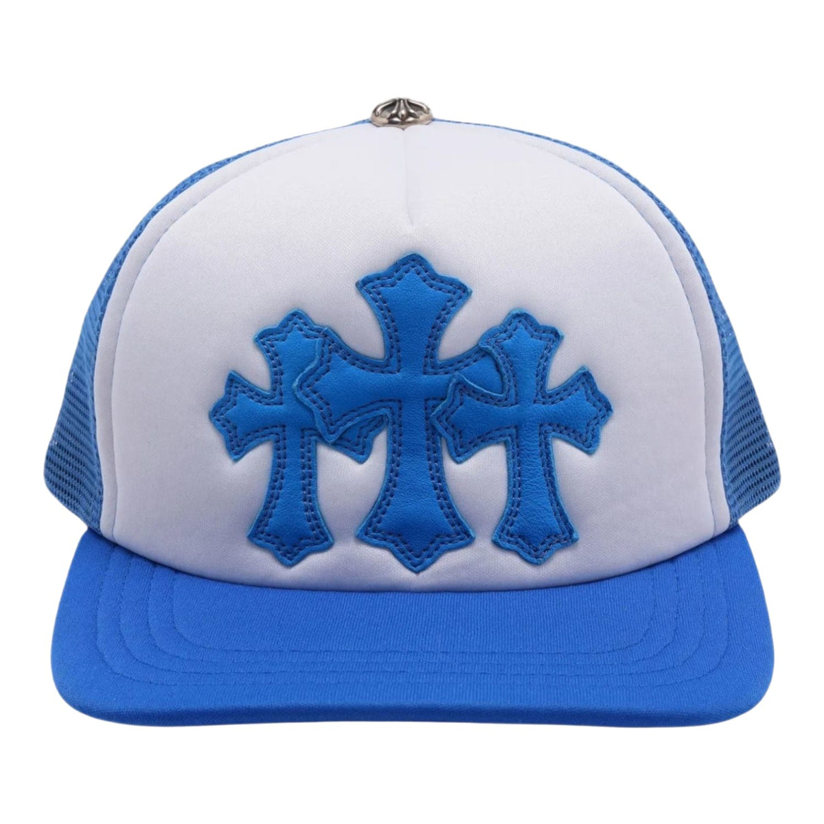 Chrome Hearts Cemetery Cross Trucker Hat Blue