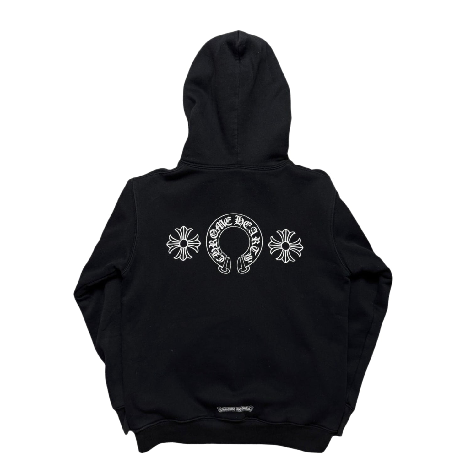 Chrome Hearts Horse shoe Plus Logo Thermal Zip Up Hoodie Black
