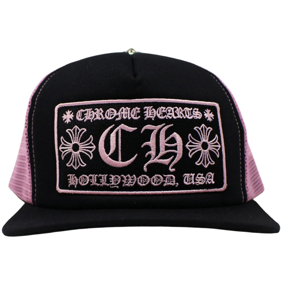 Chrome Hearts CH Hollywood Trucker Hat Black/Pink