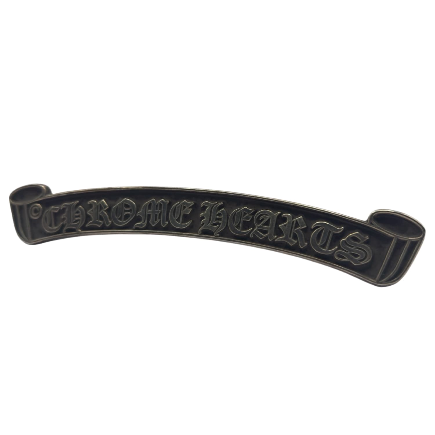 Chrome Hearts Silver Scroll Logo Plaque
