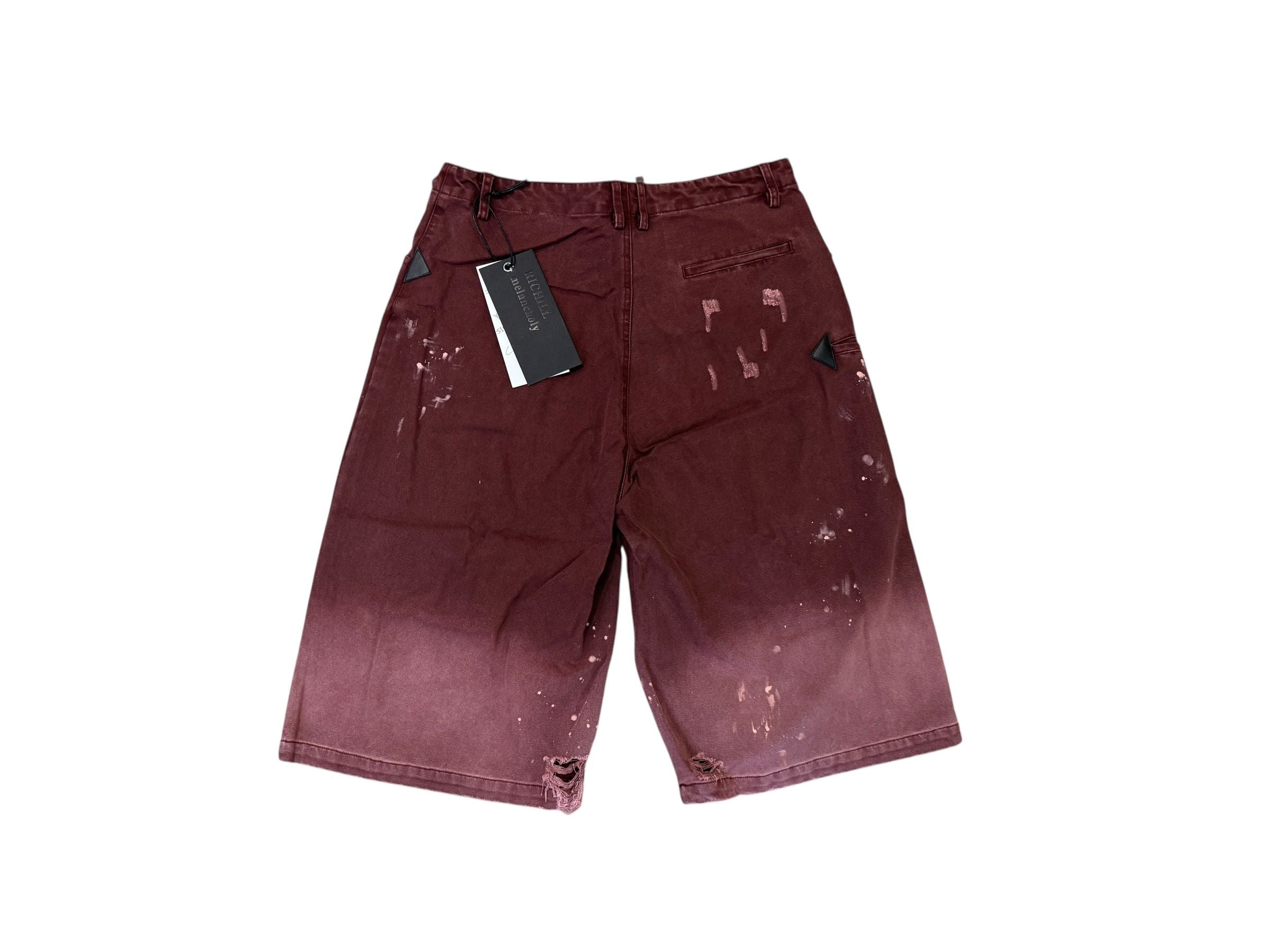 Richill Melancholy Oxblood Distressed Shorts