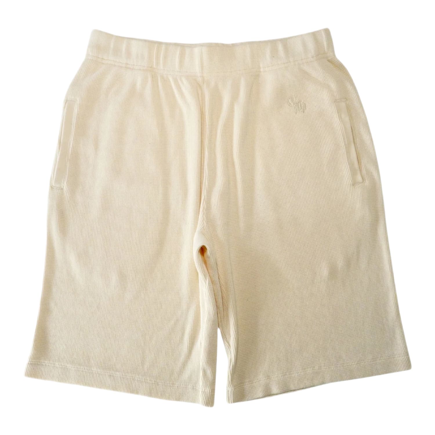 Chrome Hearts Waffle Knit Embroidered Shorts Cream
