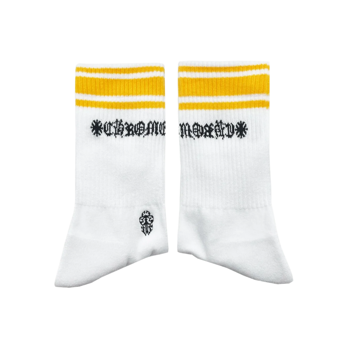 Chrome Hearts Striped Sport Socks White/Yellow