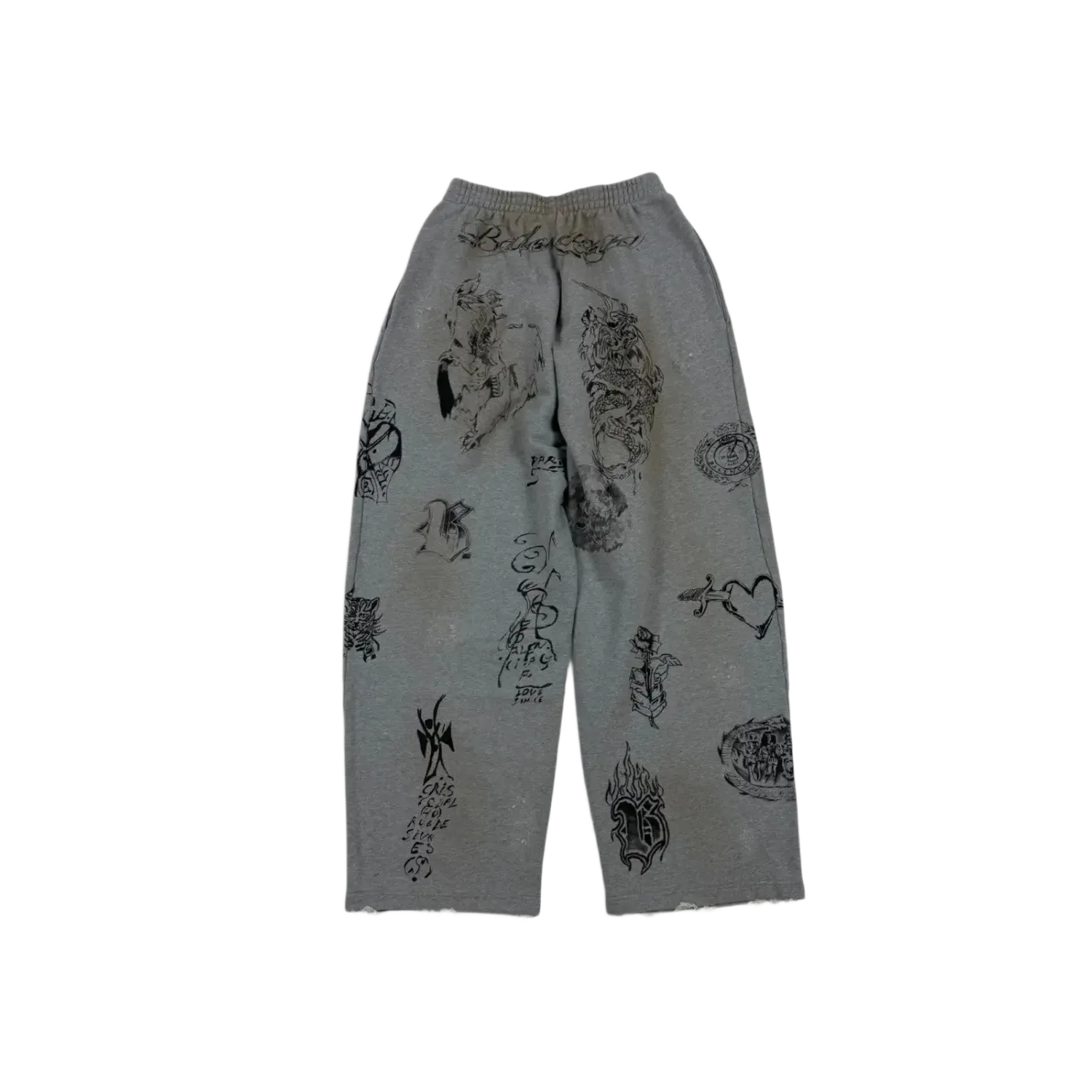 Balenciaga Tattoo Heavy Heather Grey Sweatpants