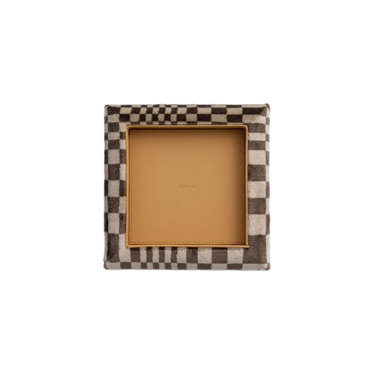 Kruk Mocha Pasha Checkered Leather Tray