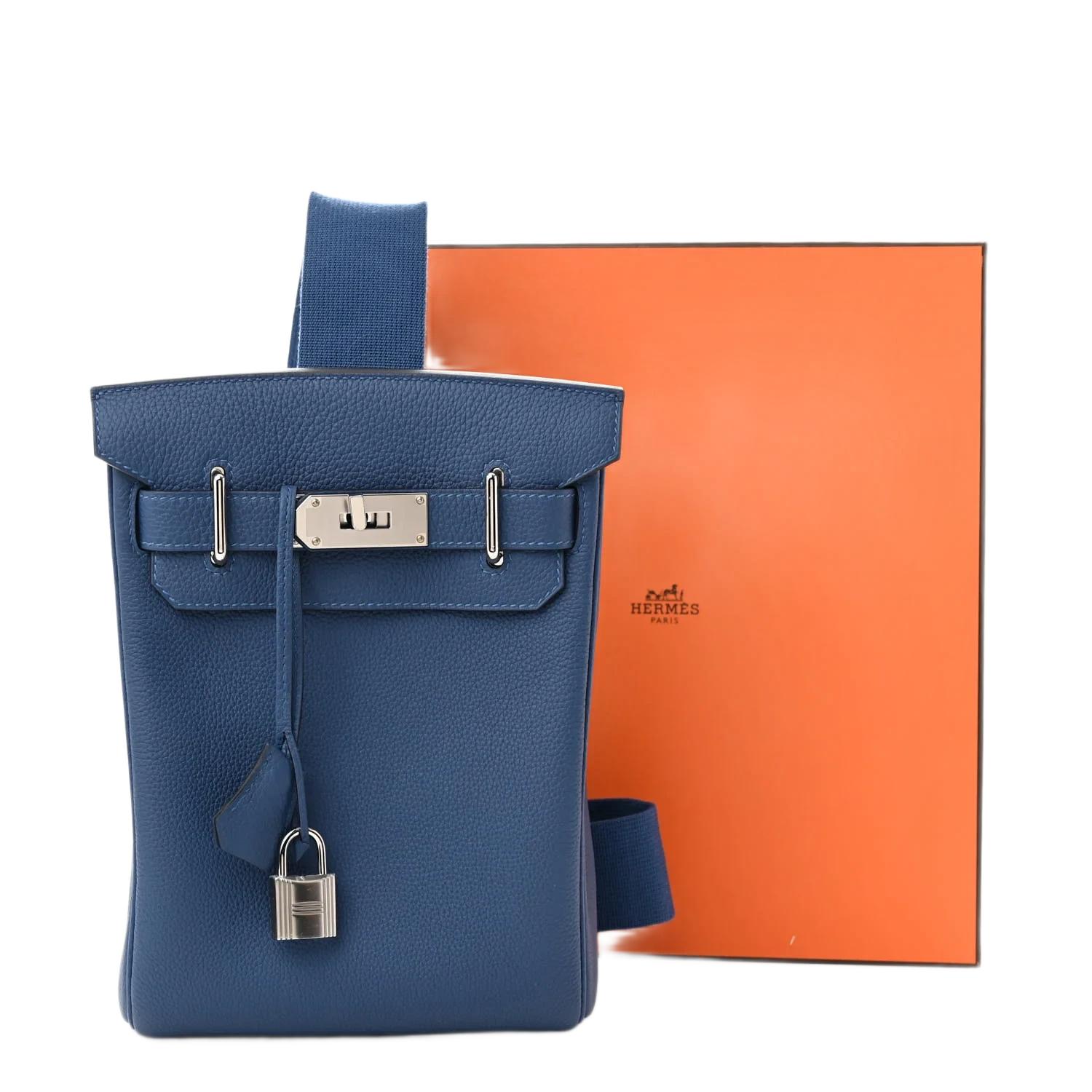 Hermes Togo Hac A Dos PM Calfskin Backpack Blue