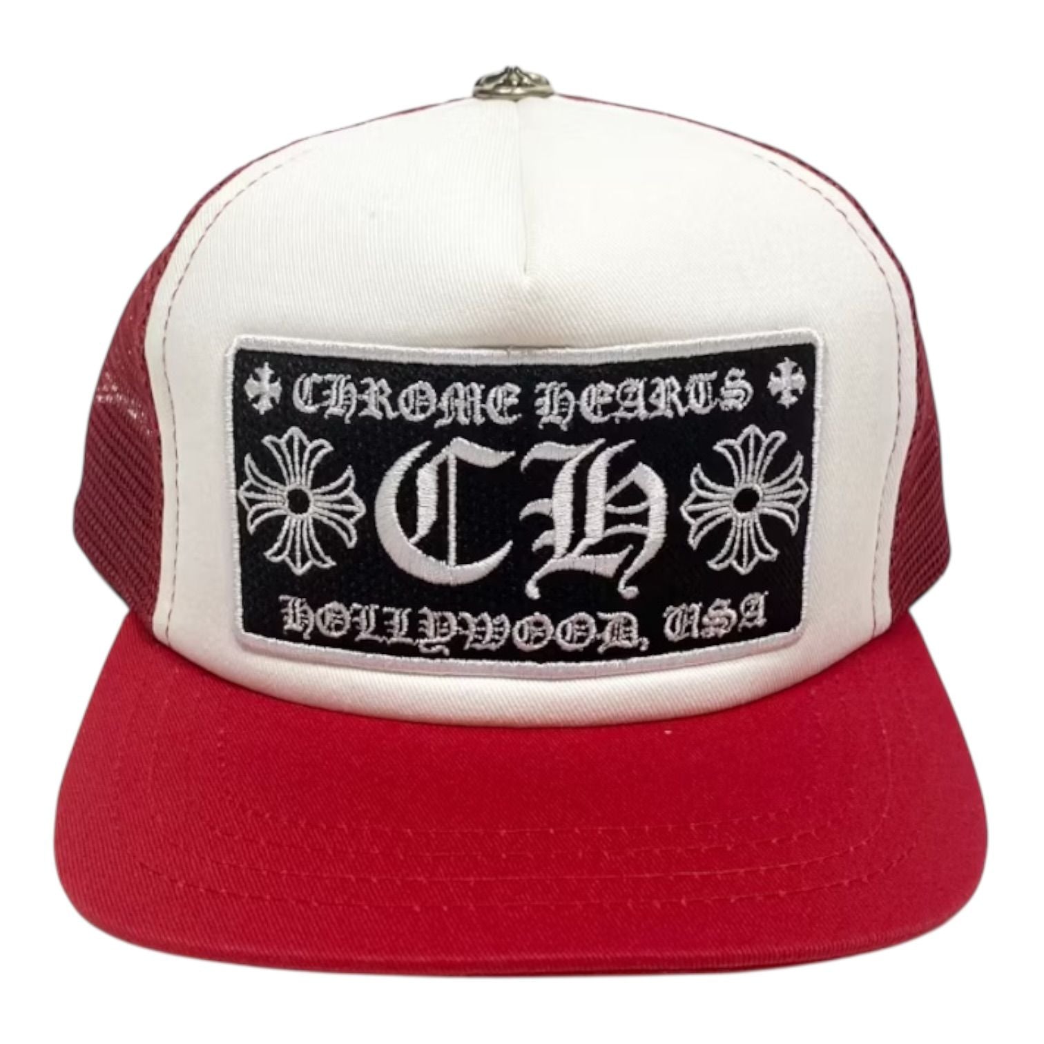 Chrome Hearts CH Hollywood Trucker Hat Red/White