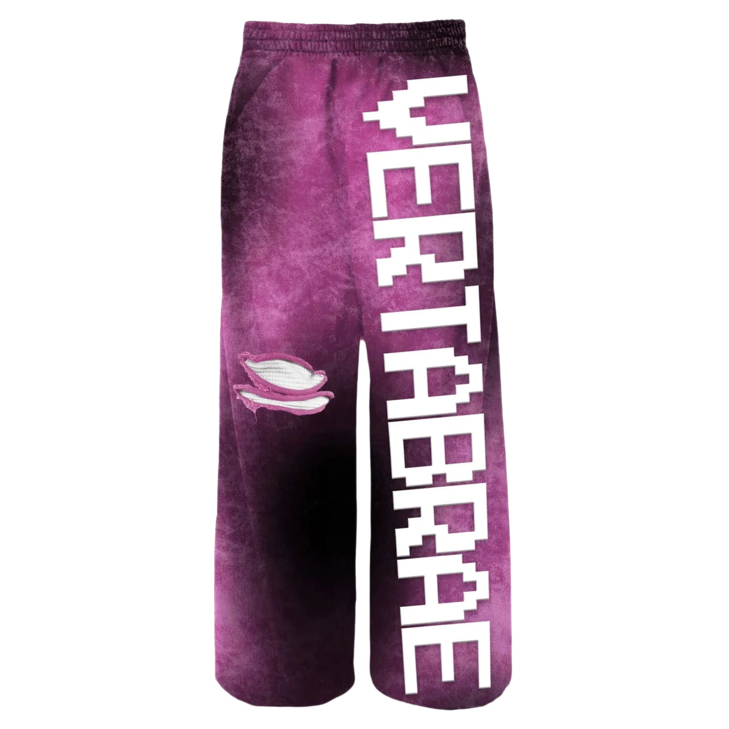 Vertabrae C2 Baggy Distressed Sweatpants Magenta