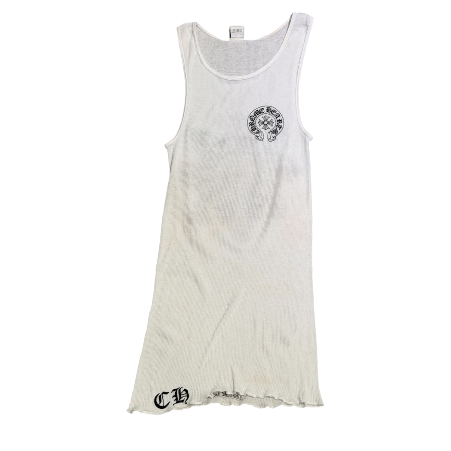 Chrome Hearts Vintage Horseshoe Floral Tank Top White