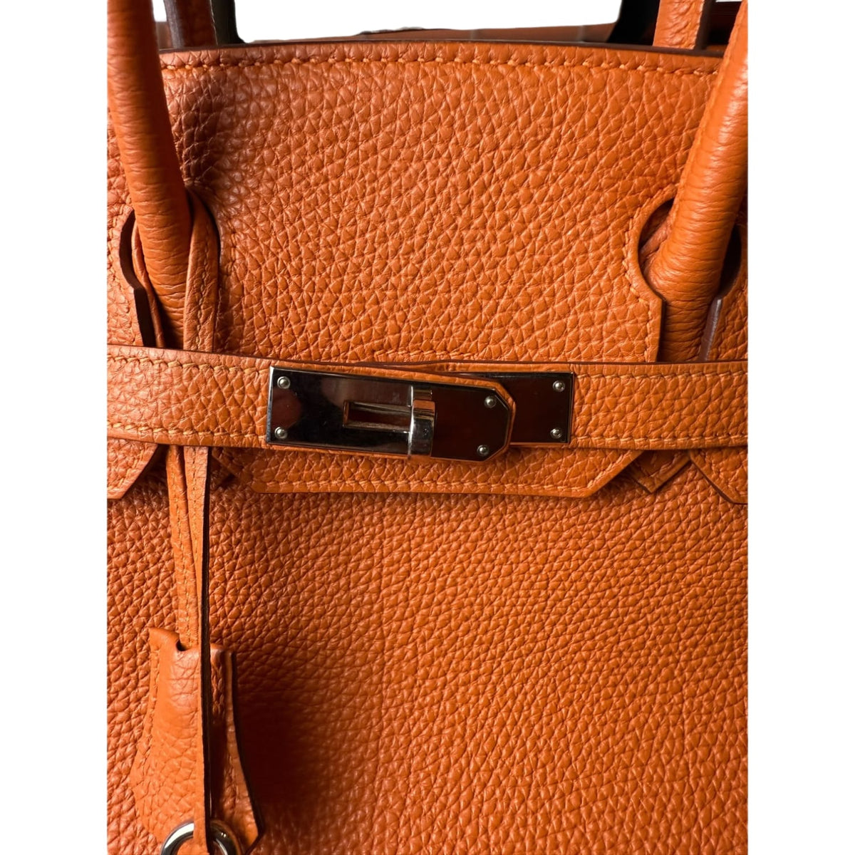 Hermes Birkin 30 Handbag Orange Togo Leather with Palladium Hardware