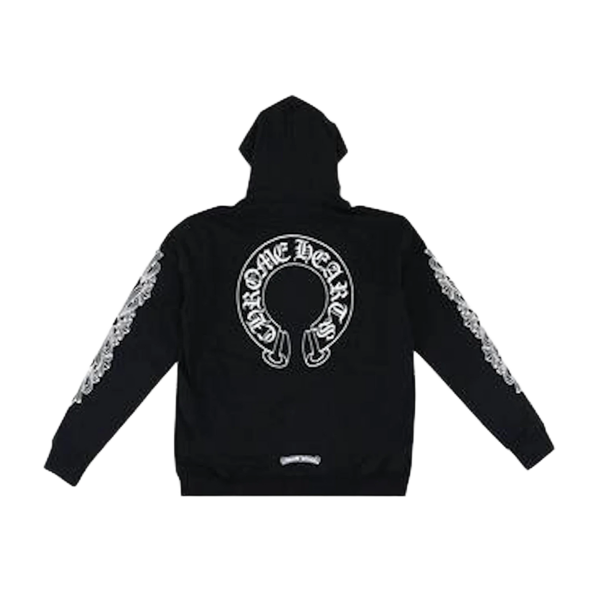 Chrome Hearts Horseshoe Floral Cross Sleeve Zip Up Hoodie Black
