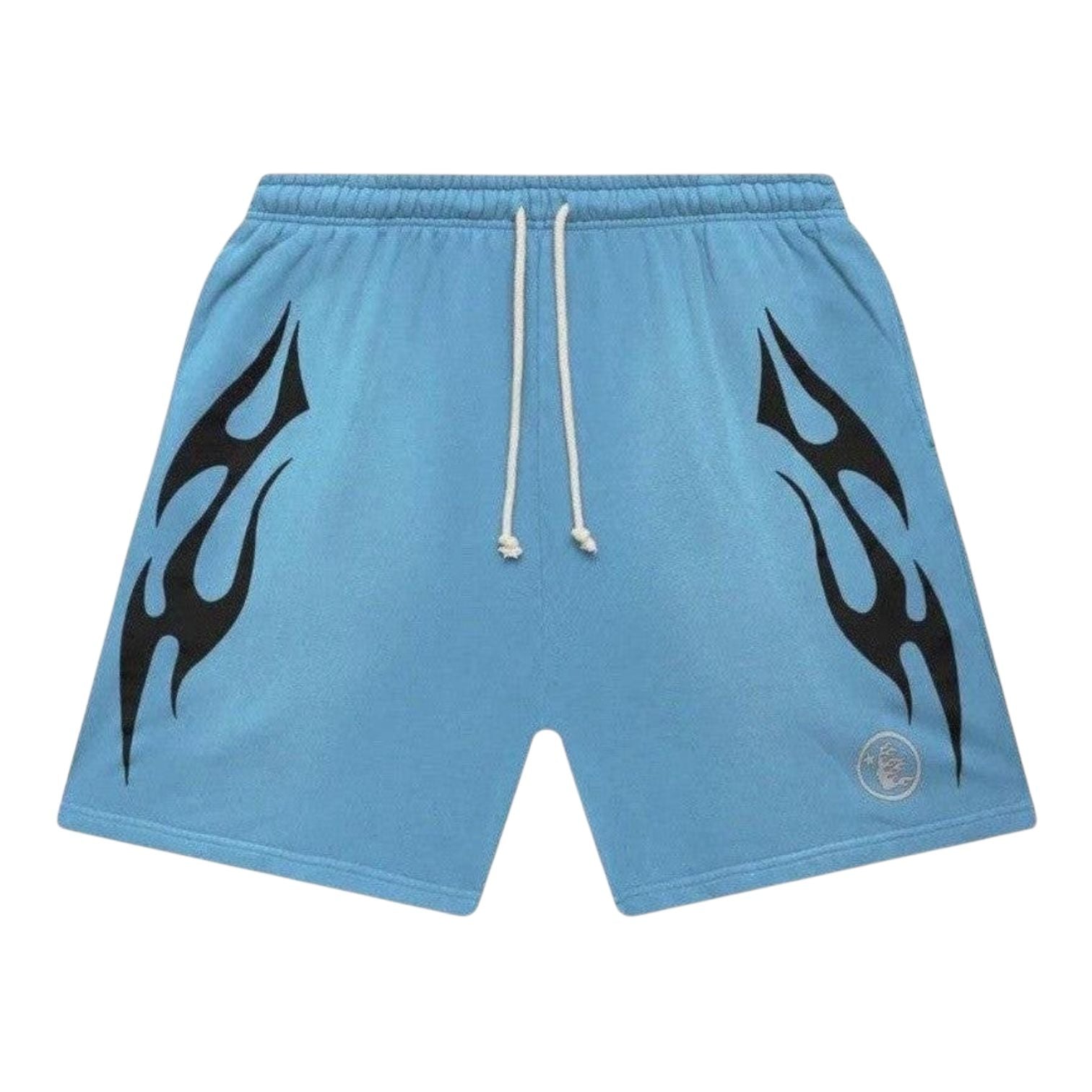 Hellstar Flame Shorts Baby Blue Black